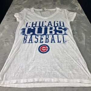 Women's‎ Chicago Cubs V-neck MLB Baseball Shirt Sz ~ M